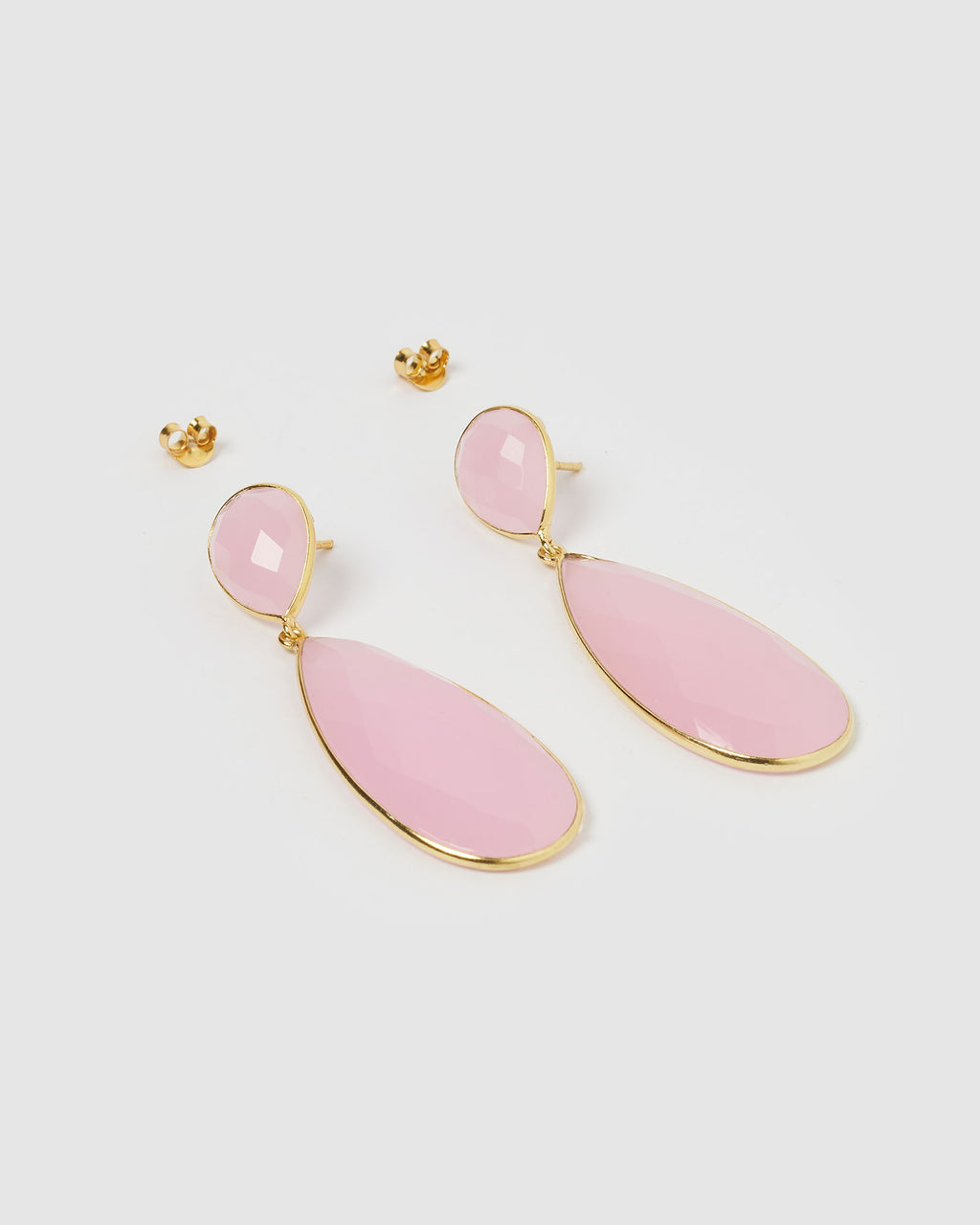 Izoa Selene Earrings Rose Quartz