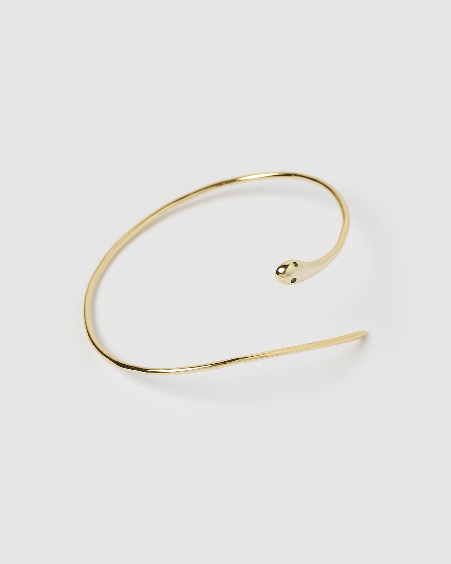Izoa Serpent Green Eye Cuff Gold