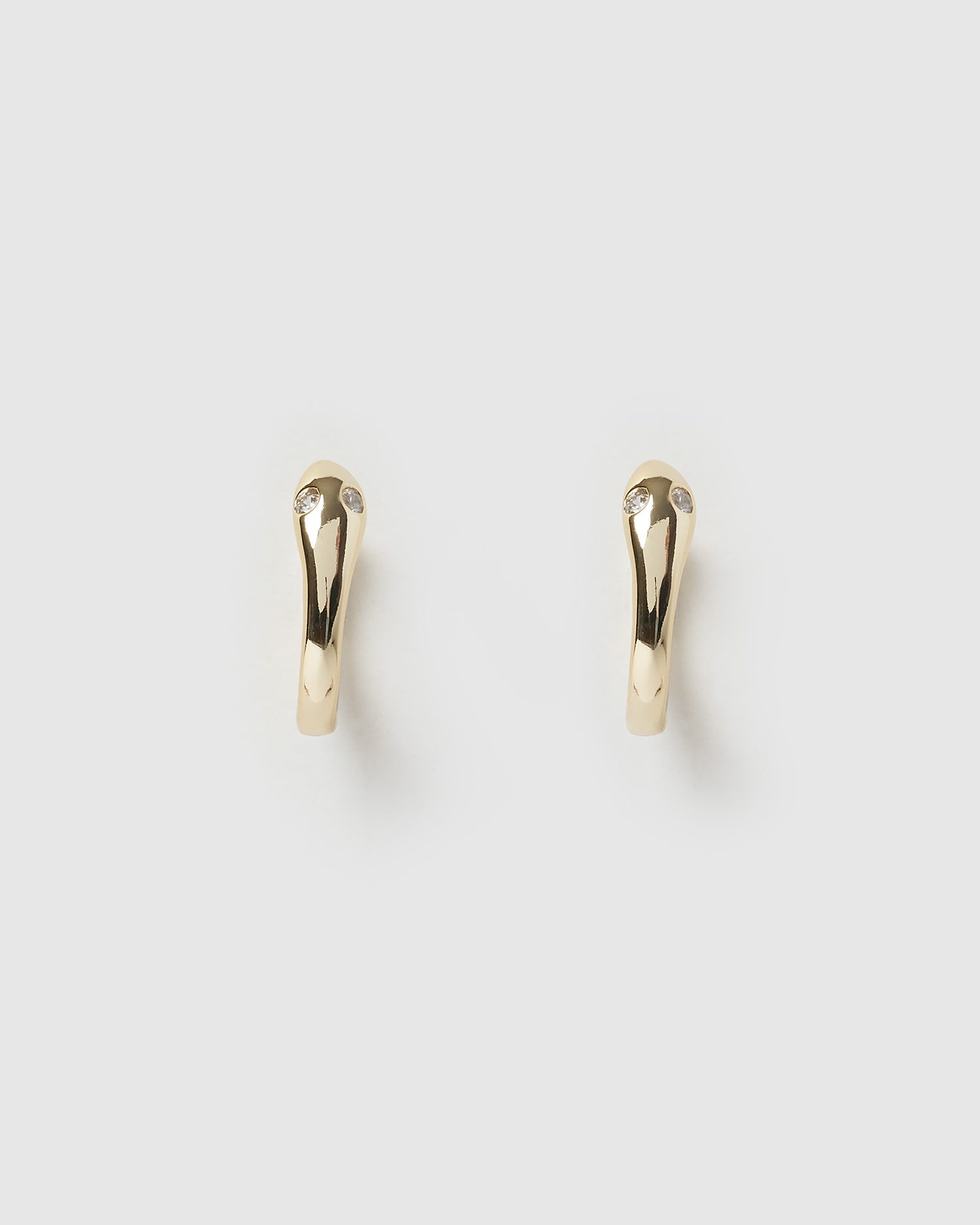 Izoa Serpent Huggie Earrings Gold