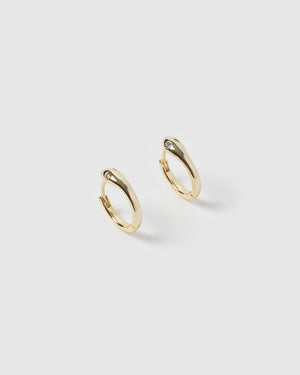 Izoa Serpent Huggie Earrings Gold