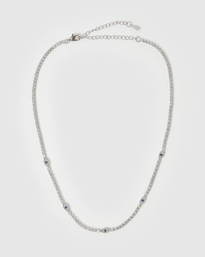 Izoa Shani Eye Choker Necklace Sterling Silver