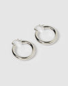 Izoa Small Teddy Hoop Earrings Silver