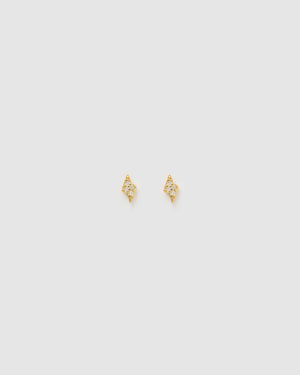 Izoa Strike Stud Earrings in Gold