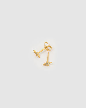 Izoa Strike Stud Earrings in Gold