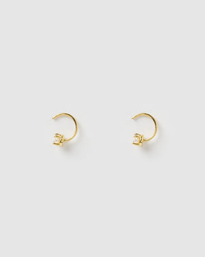 Izoa Swift Stud Pearl Earrings Gold