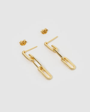 Izoa Talia Link Earrings Gold