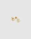 Izoa Taurus Star Sign Symbol Stud Gold