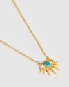 Izoa Tiana Evil Eye Necklace Gold Turquoise