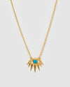 Izoa Tiana Evil Eye Necklace Gold Turquoise