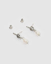 Izoa Tie The Knot Earrings Silver Freshwater Pearl
