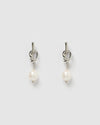 Izoa Tie The Knot Earrings Silver Freshwater Pearl