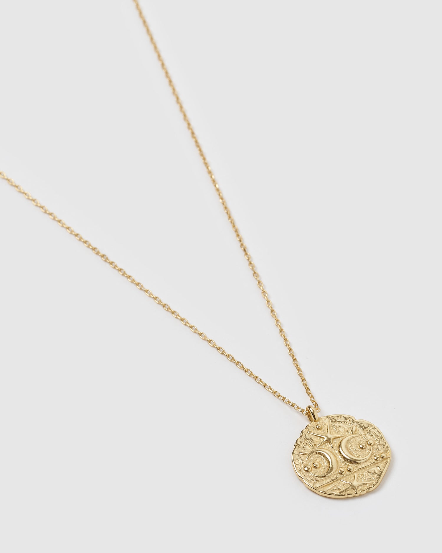 Izoa Two Moons Coin Necklace Gold