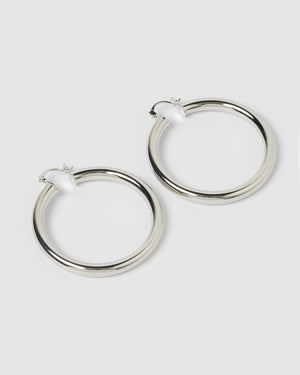 Izoa Teddy Hoop Earrings Silver