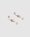 Izoa Tie The Knot Earrings Rose Gold Freshwater Pearl