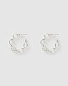 Izoa Tiki Chain Hoop Earrings Silver