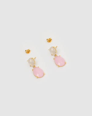 Izoa Tinsley Earrings Pink Gold