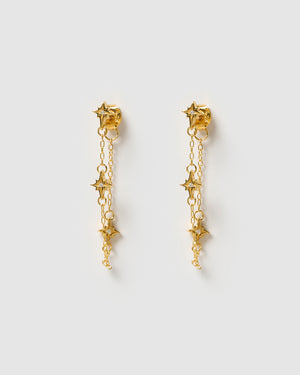 Izoa Tori Drop Stud Earrings Gold