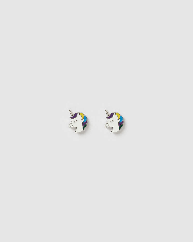 Izoa Kids Unicorn Stud Earrings Sterling Silver