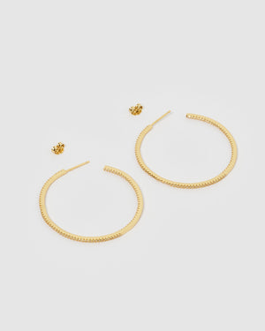 Izoa Valeria Hoop Earrings Gold