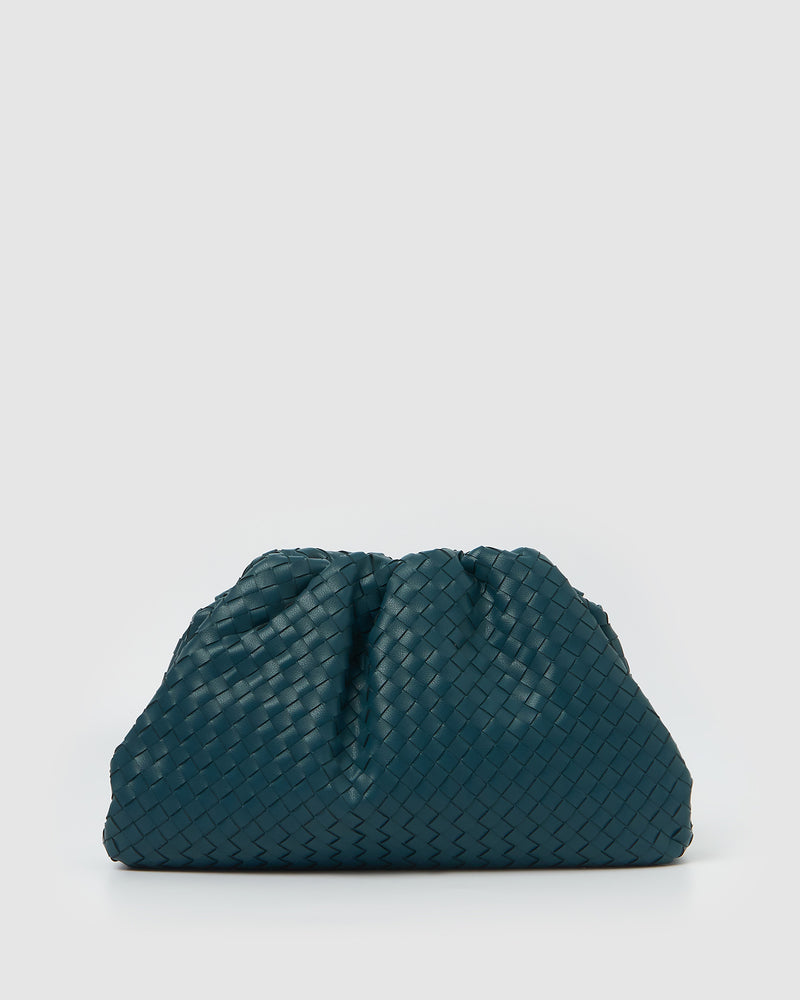 Izoa Vincenza Woven Bag Dark Teal