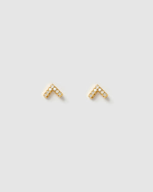 Izoa Veronica Stud Earrings Gold