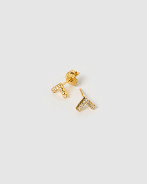 Izoa Veronica Stud Earrings Gold