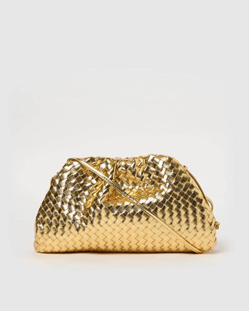 Small shoulder bag - Gold-colour/Crocodile-pattern - Ladies | H&M IN