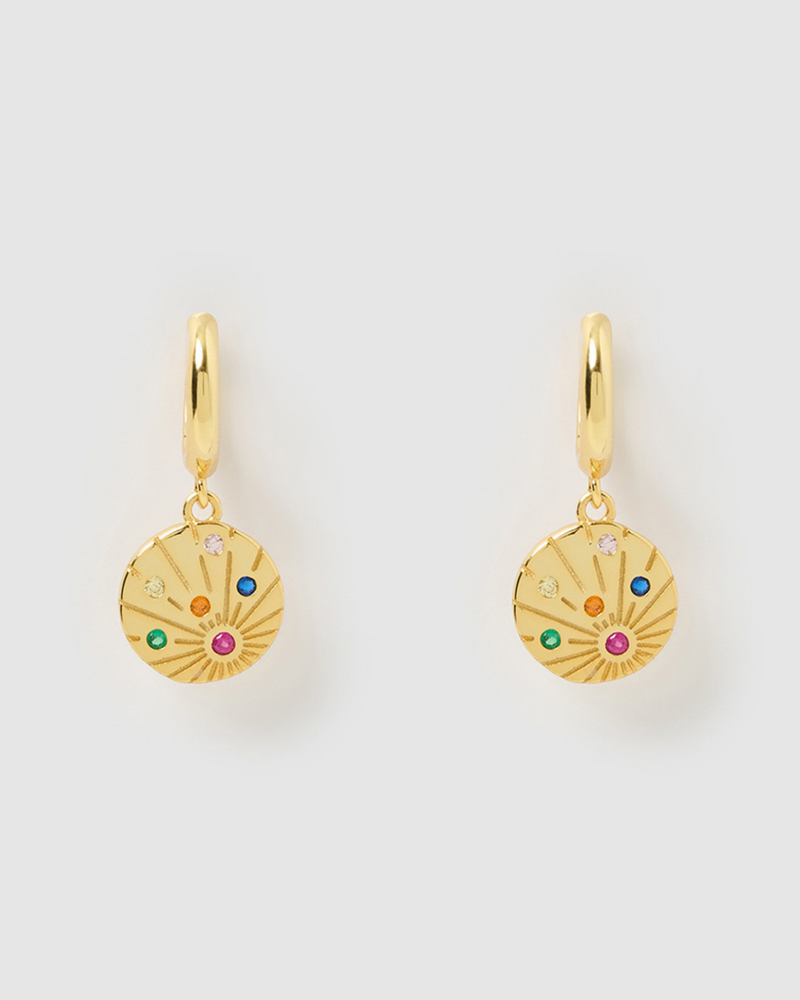 Izoa Viola Huggie Earrings Gold