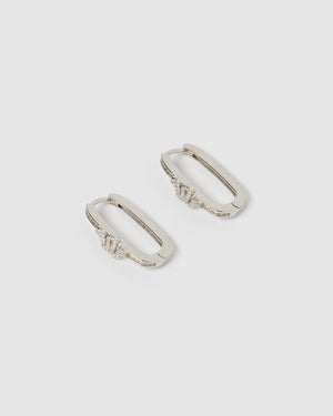 Izoa Viper Hoop Earrings Silver