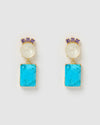 Izoa Vivian Earrings Turquoise White Purple