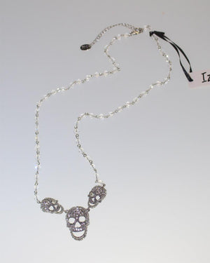 Izoa Skull Pendant Necklace Silver