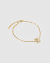 Izoa Crystal Letter Z Bracelet Gold