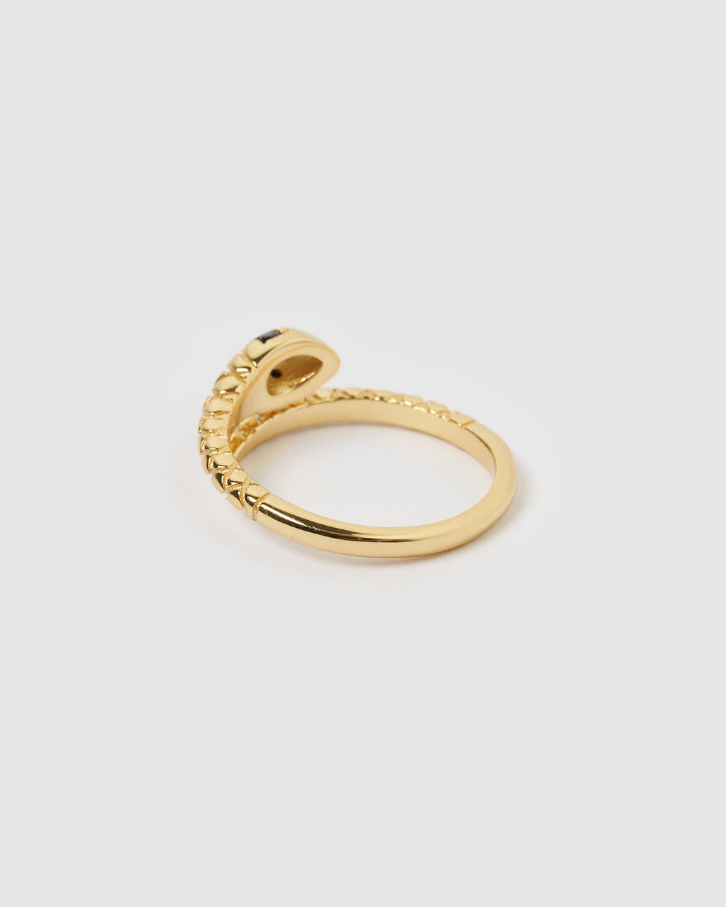 Izoa Ebony Snake Ring Gold