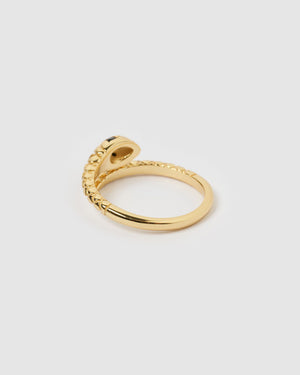 Izoa Ebony Snake Ring Gold