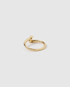 Izoa Devine Ring Gold Black Gemstone