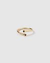 Izoa Devine Ring Gold Black Gemstone