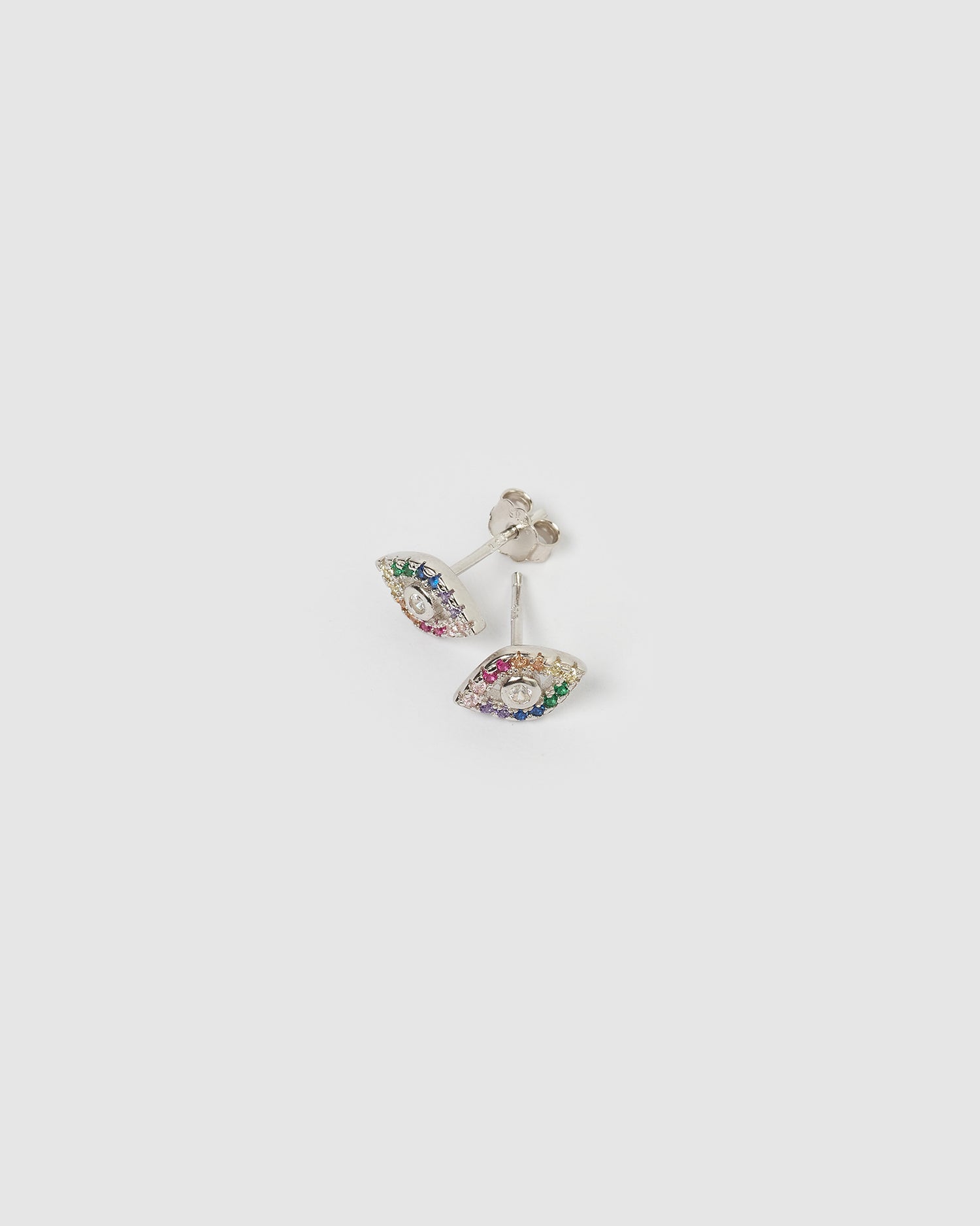 Izoa Emma Evil Eye Stud Silver