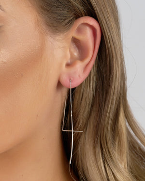 Izoa Evie thread Earrings Silver