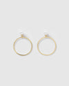 Izoa Holly Hoop Earrings Gold Pearl