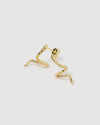 Izoa Ja Faar Snake Stud Earrings Gold