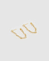 Izoa Juliette Drop Stud Earrings Gold