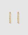 Izoa Juliette Drop Stud Earrings Gold