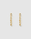 Izoa Juliette Drop Stud Earrings Gold