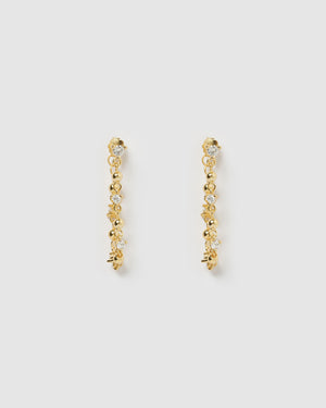 Izoa Juliette Drop Stud Earrings Gold