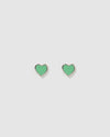 Izoa Kids Leesa Stud Earrings Silver Green