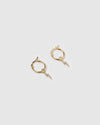 Izoa Lightning Bolt Huggie Earrings Gold