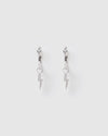 Izoa Lightning Bolt Huggie Earrings Sterling Silver