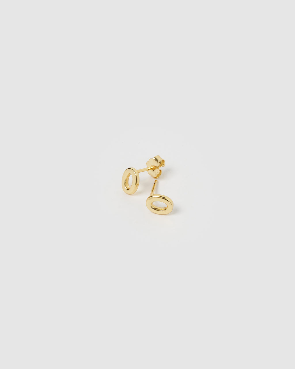 Izoa Number 0 Stud Earrings Gold