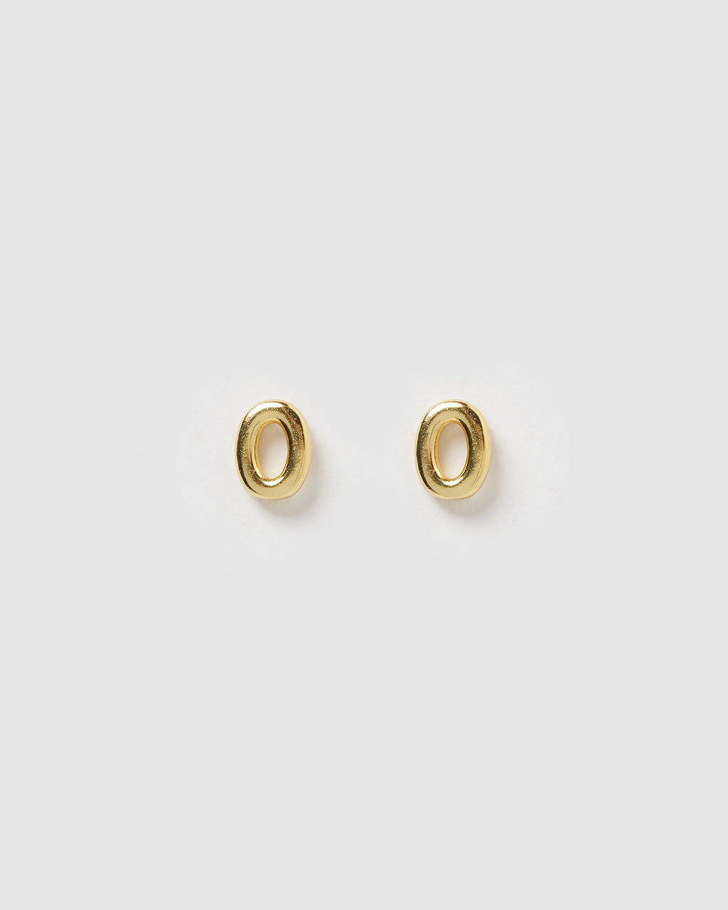 Izoa Number 0 Stud Earrings Gold