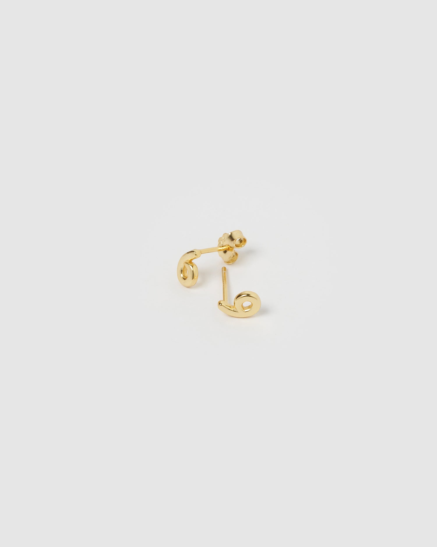 Izoa Number 6 Stud Earrings Gold